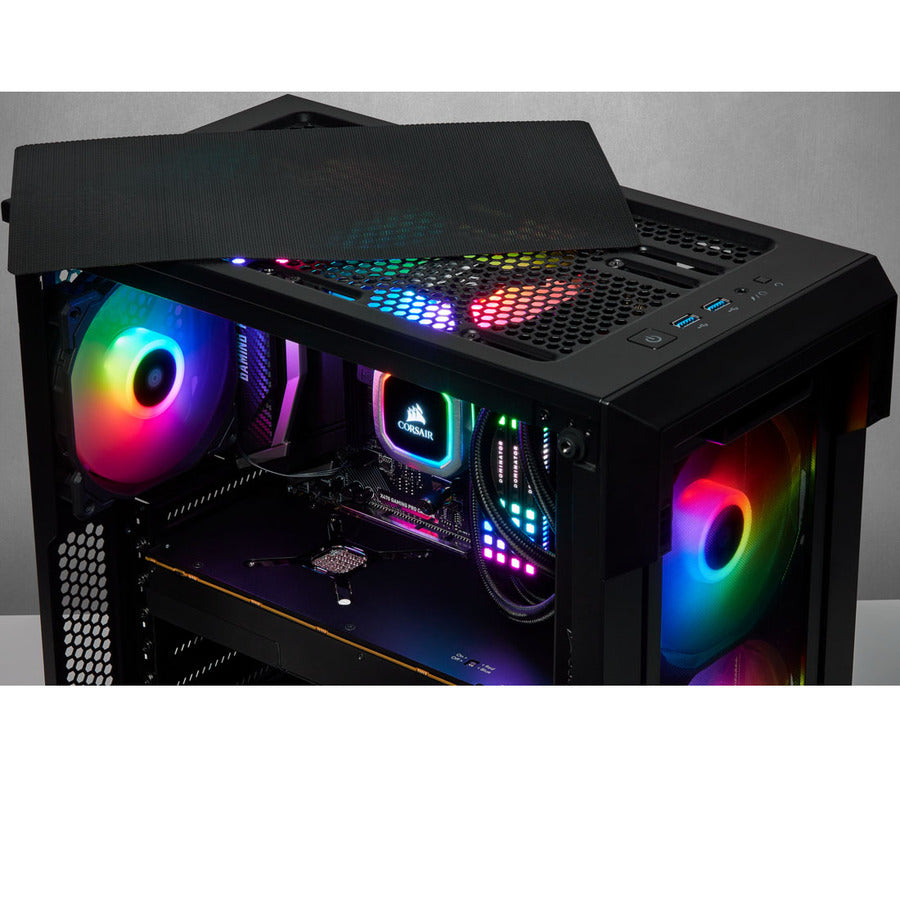 Corsair iCUE 220T RGB Airflow Tempered Glass Mid-Tower Smart Case - Black CC-9011173-WW