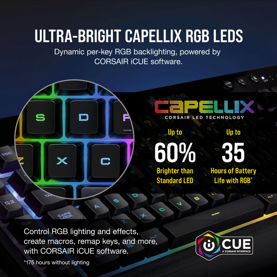 Corsair K57 RGB Wireless Gaming Keyboard (NA) CH-925C015-NA