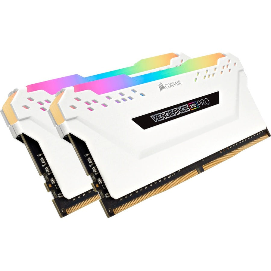 Corsair Vengeance RGB PRO 32GB (2 x 16GB) DDR4 DRAM 3200MHz C16 Memory Kit - White CMW32GX4M2E3200C16W