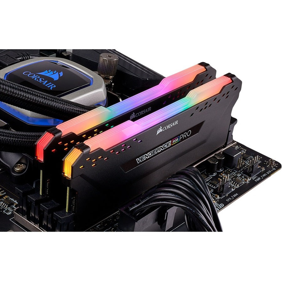 Kit de mémoire Corsair Vengeance RGB Pro 16 Go (2 x 8 Go) DDR4 DRAM 3 600 MHz C16 - Noir CMW16GX4M2K3600C16