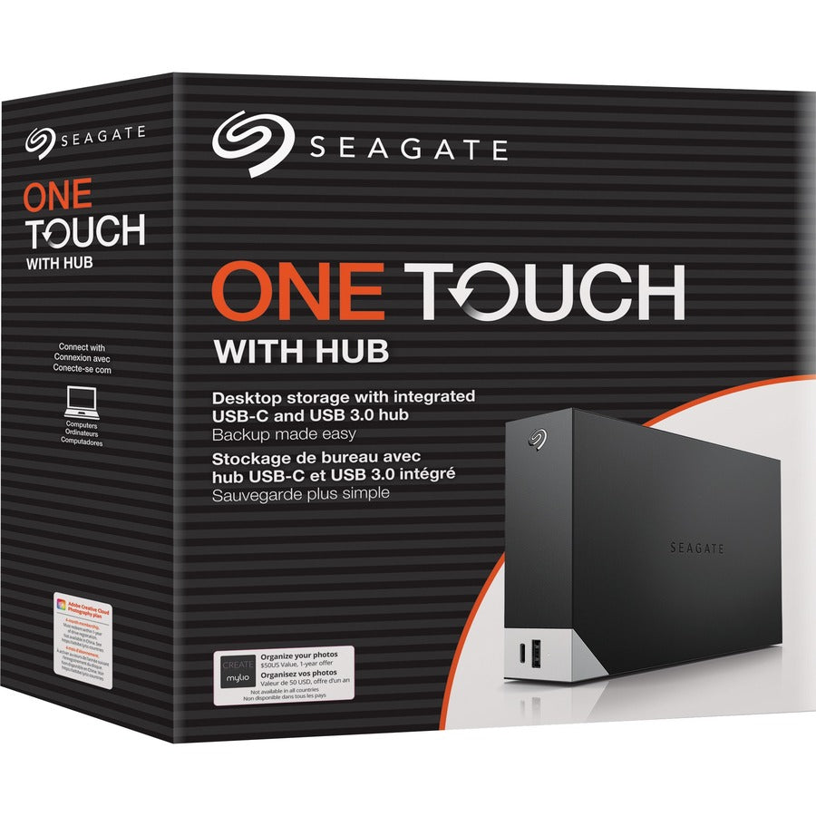 Seagate One Touch STLC8000400 8 TB Hard Drive - 3.5" External - SATA (SATA/600) - Black STLC8000400