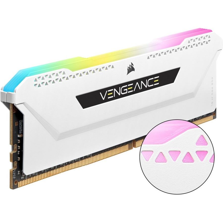 Corsair Vengeance RGB Pro SL 32GB (2 x 16GB) DDR4 DRAM 3600MHz C18 Memory Kit - White CMH32GX4M2D3600C18W