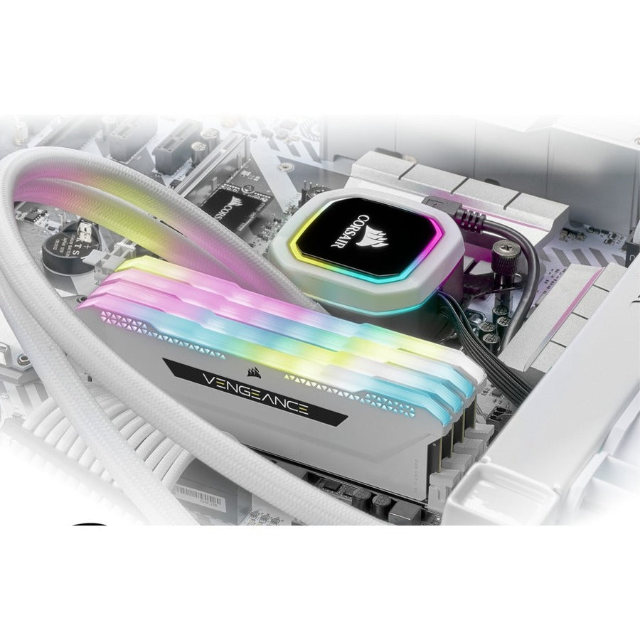 Corsair Vengeance RGB Pro SL 32GB (2 x 16GB) DDR4 DRAM 3600MHz C18 Memory Kit - White CMH32GX4M2D3600C18W