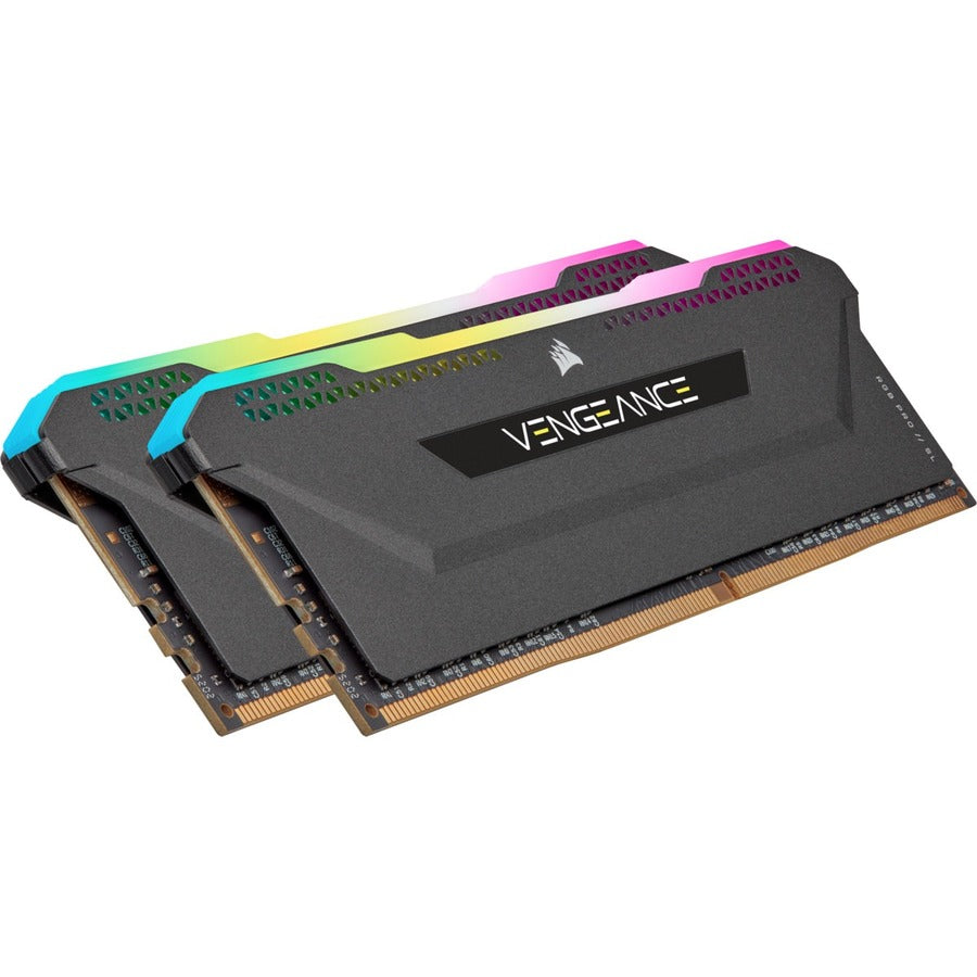 Corsair Vengeance RGB Pro SL 32GB (2 x 16GB) DDR4 DRAM 3200MHz C16 Memory Kit - Black CMH32GX4M2E3200C16