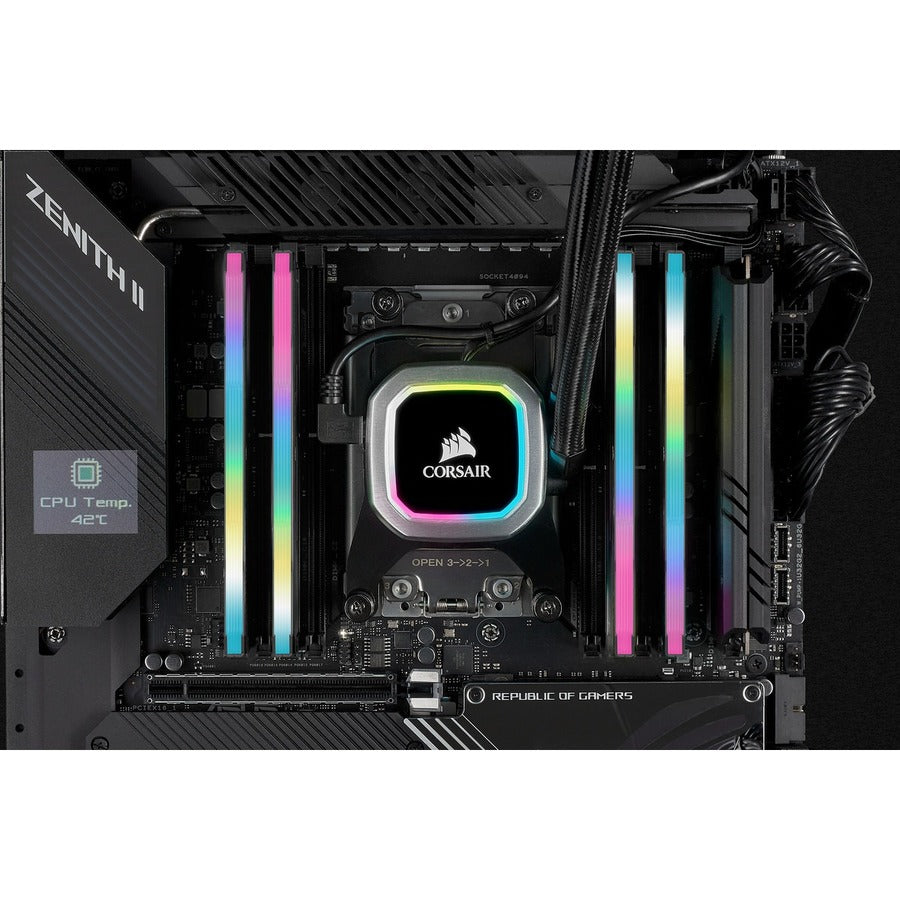 Corsair Vengeance RGB Pro SL 32GB (2 x 16GB) DDR4 DRAM 3200MHz C16 Memory Kit - Black CMH32GX4M2E3200C16