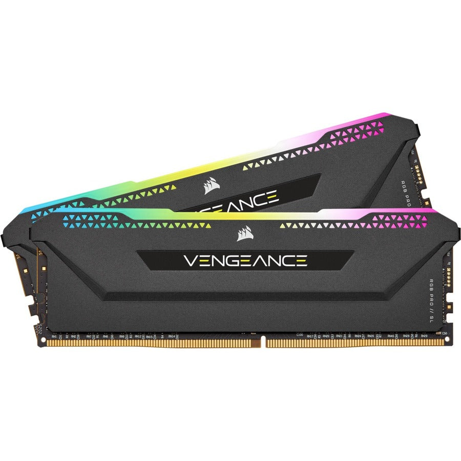 Corsair Vengeance RGB Pro SL 32GB (2 x 16GB) DDR4 DRAM 3600MHz C18 Memory Kit - Black CMH32GX4M2D3600C18