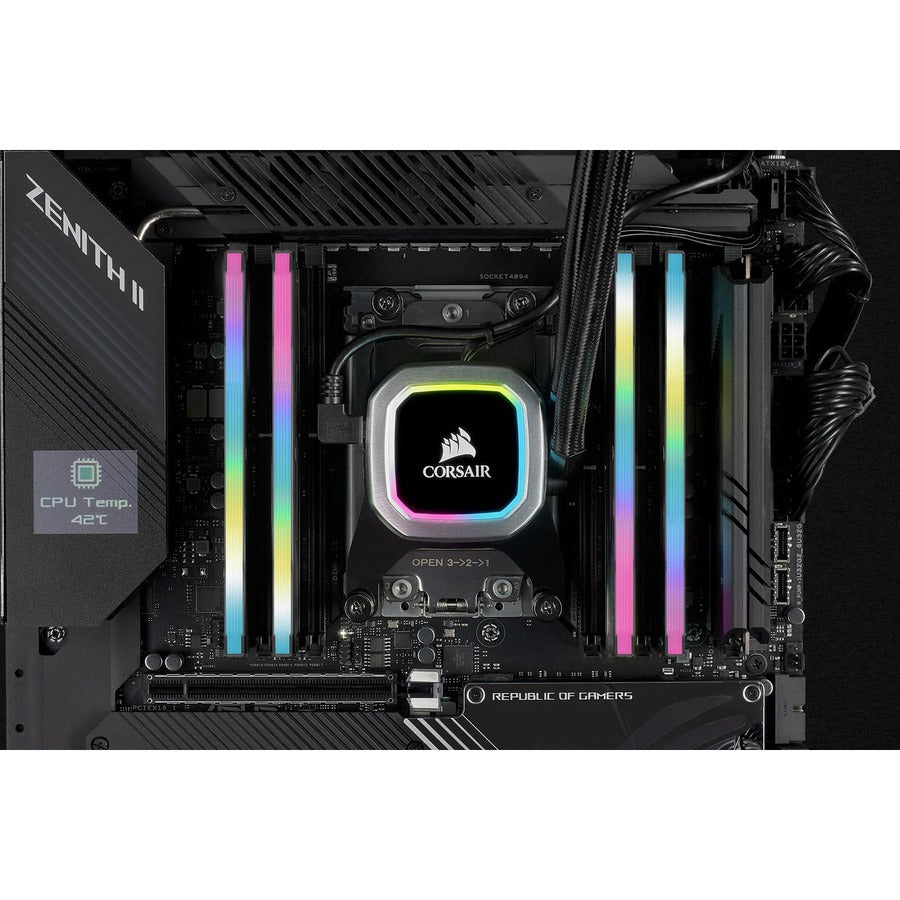 Corsair Vengeance RGB Pro SL 32GB (2 x 16GB) DDR4 DRAM 3600MHz C18 Memory Kit - Black CMH32GX4M2D3600C18