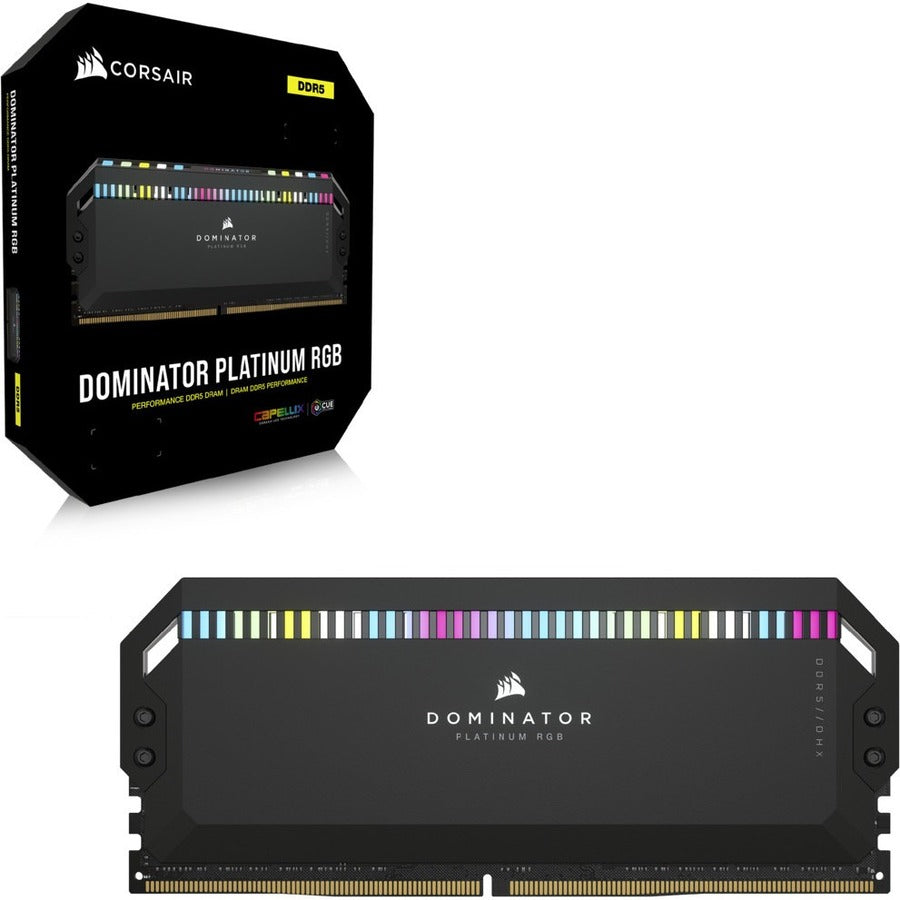 Corsair Dominator Platinum RGB 32GB (2 x 16GB) DDR5 DRAM 5200MHz C40 Memory Kit - Black CMT32GX5M2B5200C40