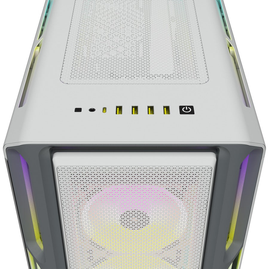 Boîtier PC ATX moyenne tour Corsair iCUE 5000T RGB en verre trempé - Blanc CC-9011231-WW