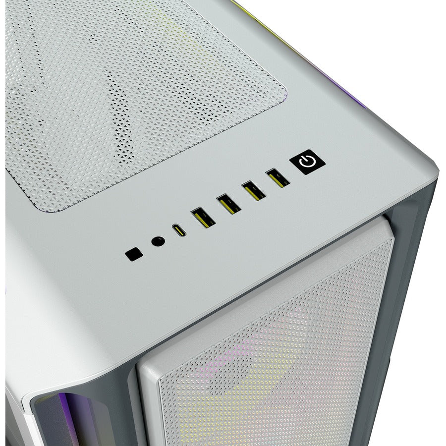 Boîtier PC ATX moyenne tour Corsair iCUE 5000T RGB en verre trempé - Blanc CC-9011231-WW