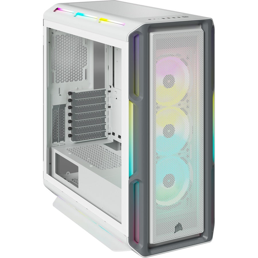 Boîtier PC ATX moyenne tour Corsair iCUE 5000T RGB en verre trempé - Blanc CC-9011231-WW