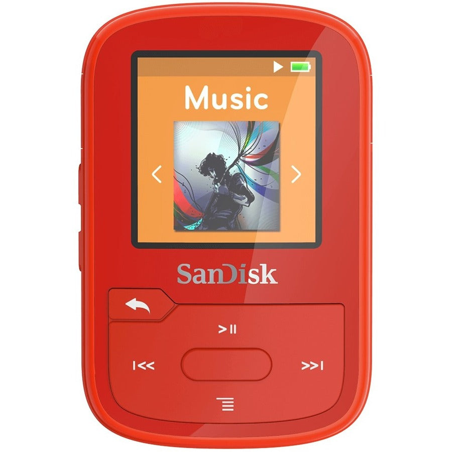 SanDisk Clip Sport Plus 16 GB Flash MP3 Player - Red SDMX28-016G-G46R