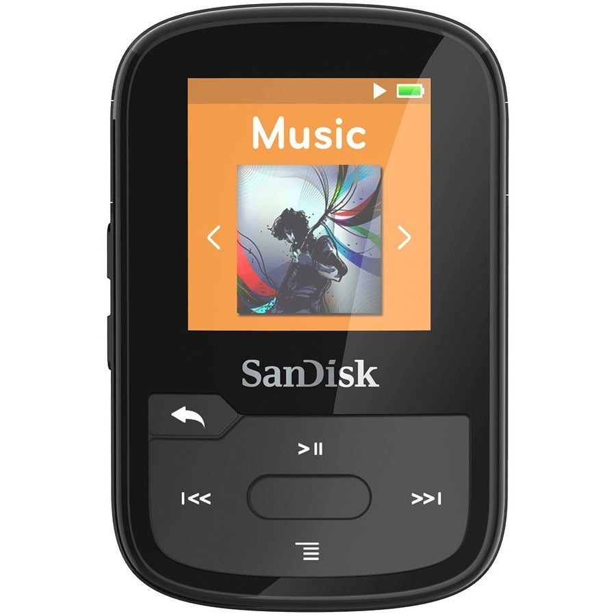 SanDisk Clip Sport Plus 16 GB Flash MP3 Player - Black SDMX28-016G-G46K