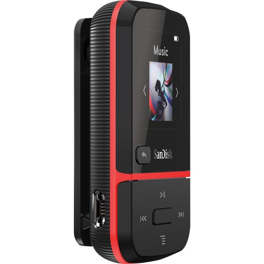 SanDisk Clip Sport Go 16 GB Flash MP3 Player - Red SDMX30-016G-G46R