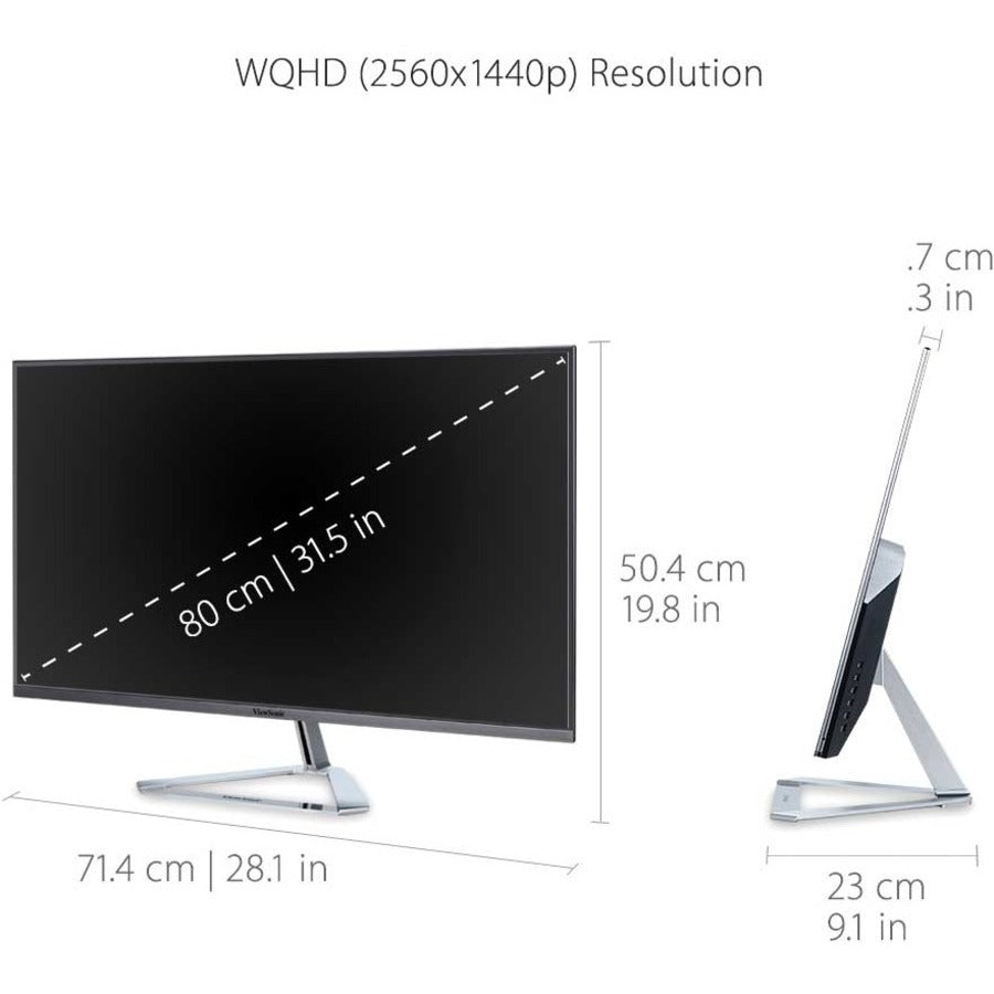 Viewsonic 32" Display, IPS Panel, 2560 x 1440 Resolution VX3276-2K-MHD