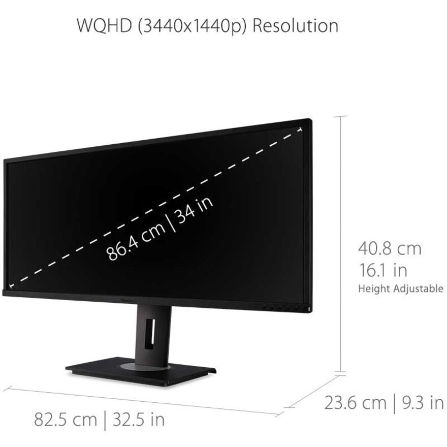 ViewSonic VG3448 34" WQHD LCD Monitor - 16:9 - Black VG3448