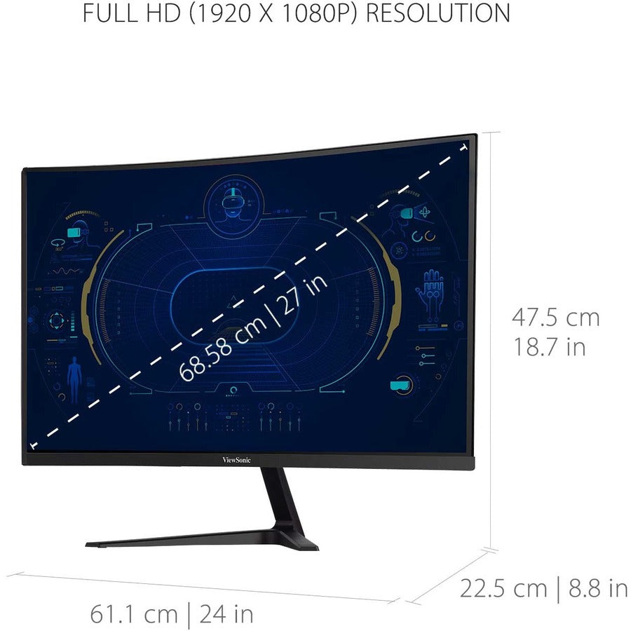 Viewsonic 27" Display, MVA Panel, 1920 x 1080 Resolution VX2718-PC-MHD