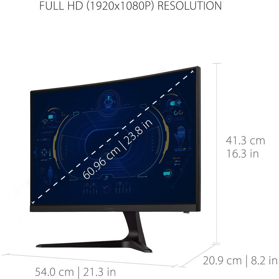 ViewSonic OMNI VX2418C 23.6" Full HD Curved Screen LED Monitor - 16:9 - Black VX2418C