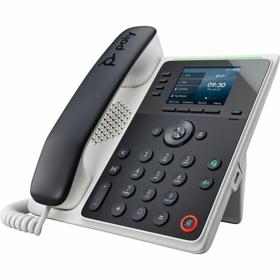 Téléphone IP Poly Edge E220 - Avec fil - Avec/sans fil - Bluetooth - Bureau, Montage mural - Noir 82M87AA