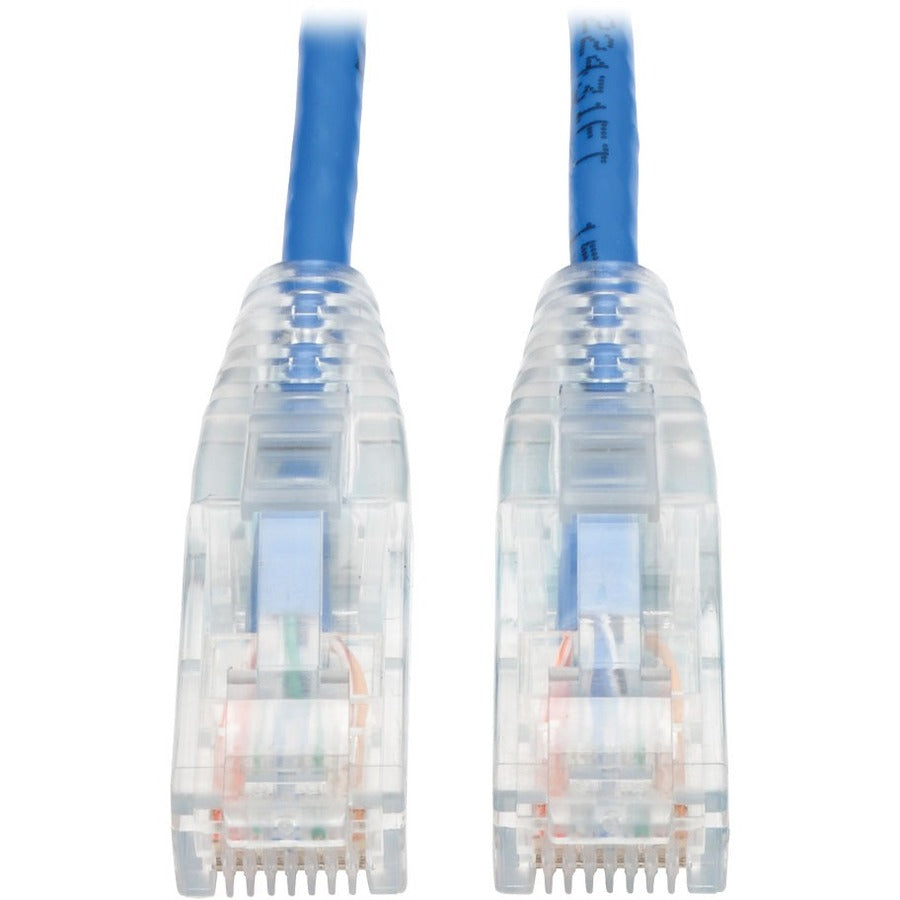 Tripp Lite N201-S01-BL Câble patch UTP moulé sans accroc Cat6 Gigabit fin (RJ45 M/M), bleu, 0,3 m