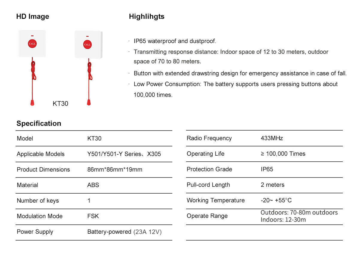 Fanvil Wireless Button KT30