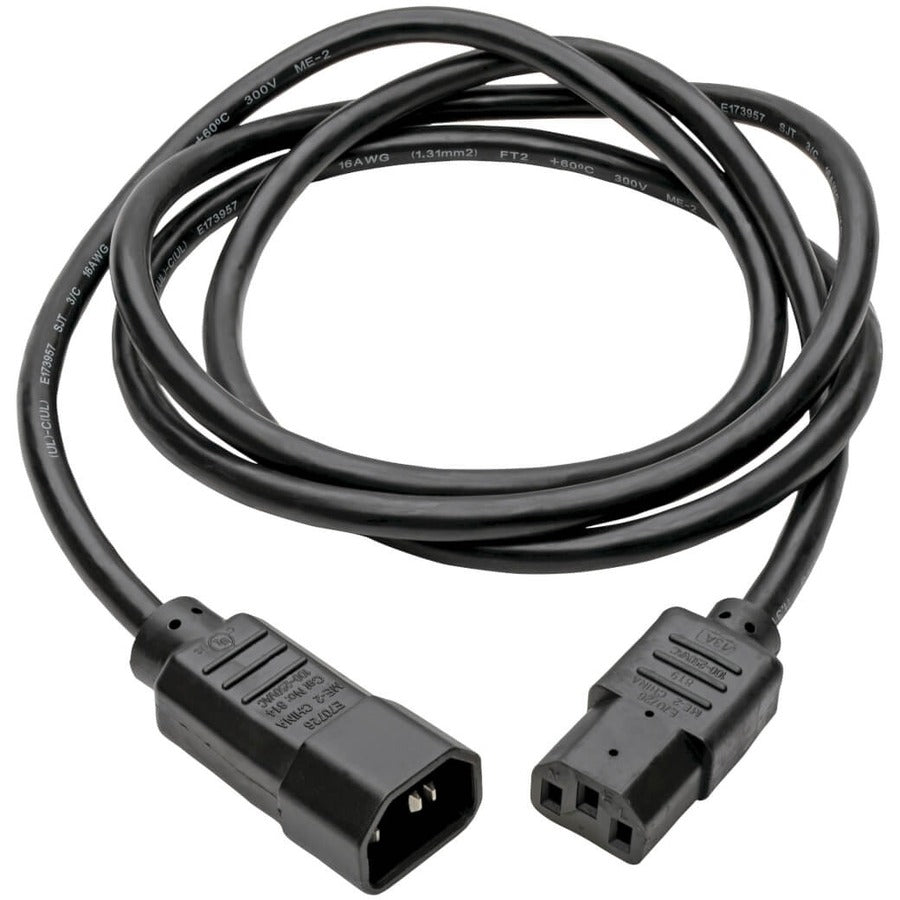 Tripp Lite 6ft Computer Power Cord Extension Cable C14 to C13 10A 18AWG 6' P004-006