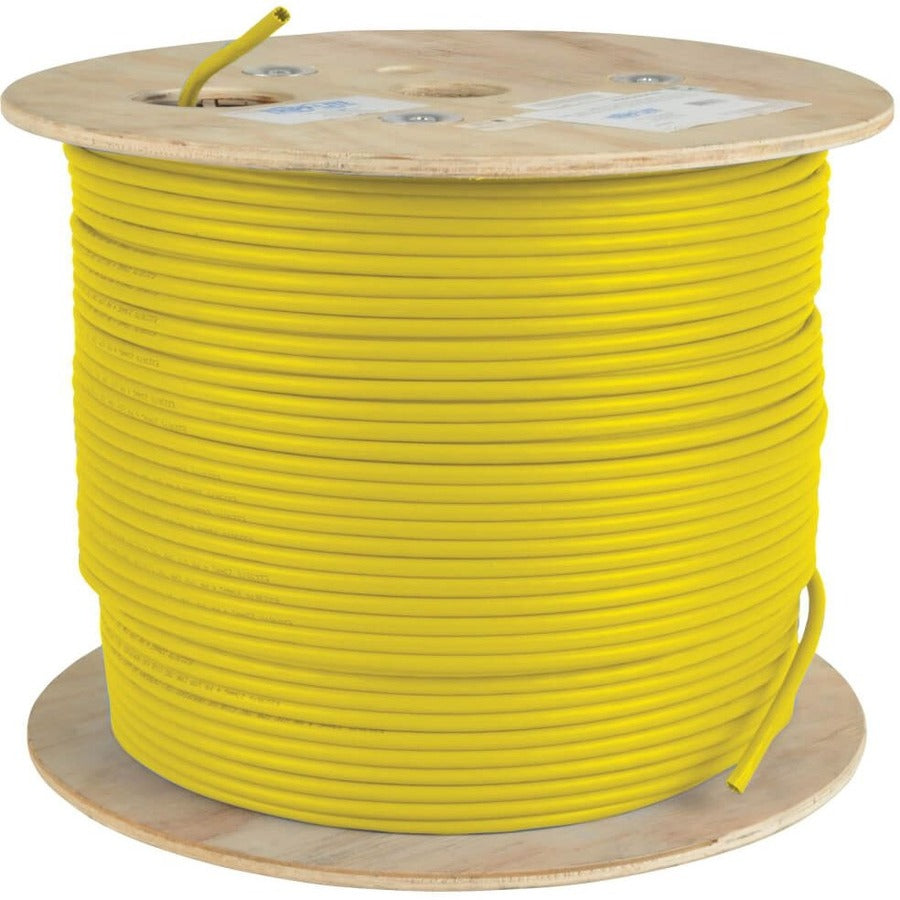 Tripp Lite by Eaton Cat5e 350 MHz Bulk Solid-Core PVC Cable, Yellow, 1000 ft N022-01K-YW