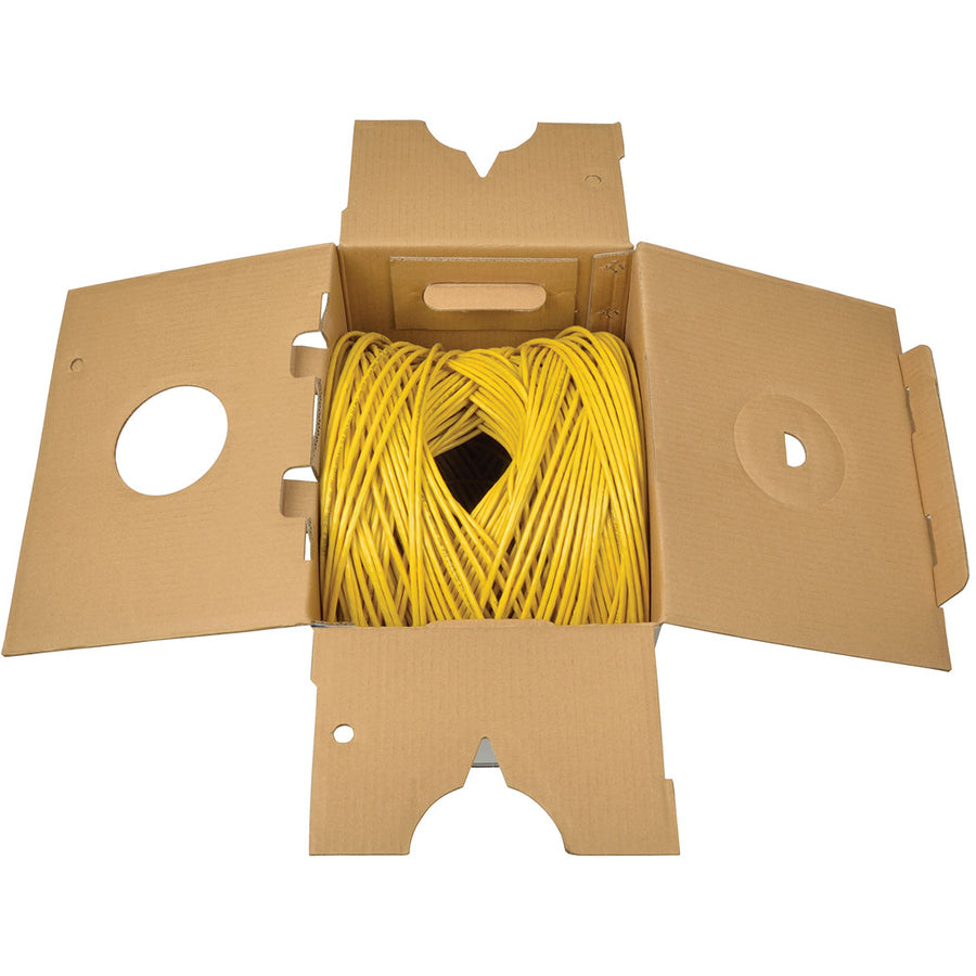 Tripp Lite by Eaton Cat5e 350 MHz Bulk Solid-Core PVC Cable, Yellow, 1000 ft N022-01K-YW