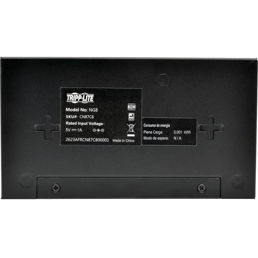 Tripp Lite by Eaton 8-Port 10/100/1000 Mbps Desktop Gigabit Ethernet Unmanaged Switch, Metal Housing NG8