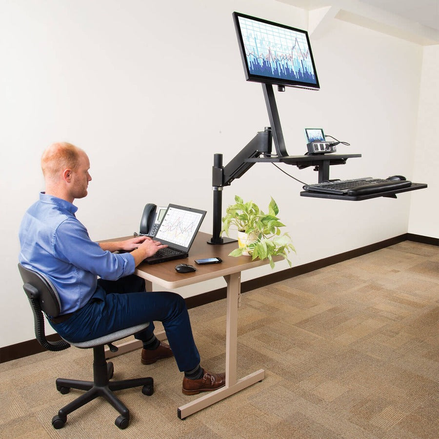 Tripp Lite by Eaton WorkWise Single-Monitor Sit-Stand Desk Clamp Workstation WWSS1327CP