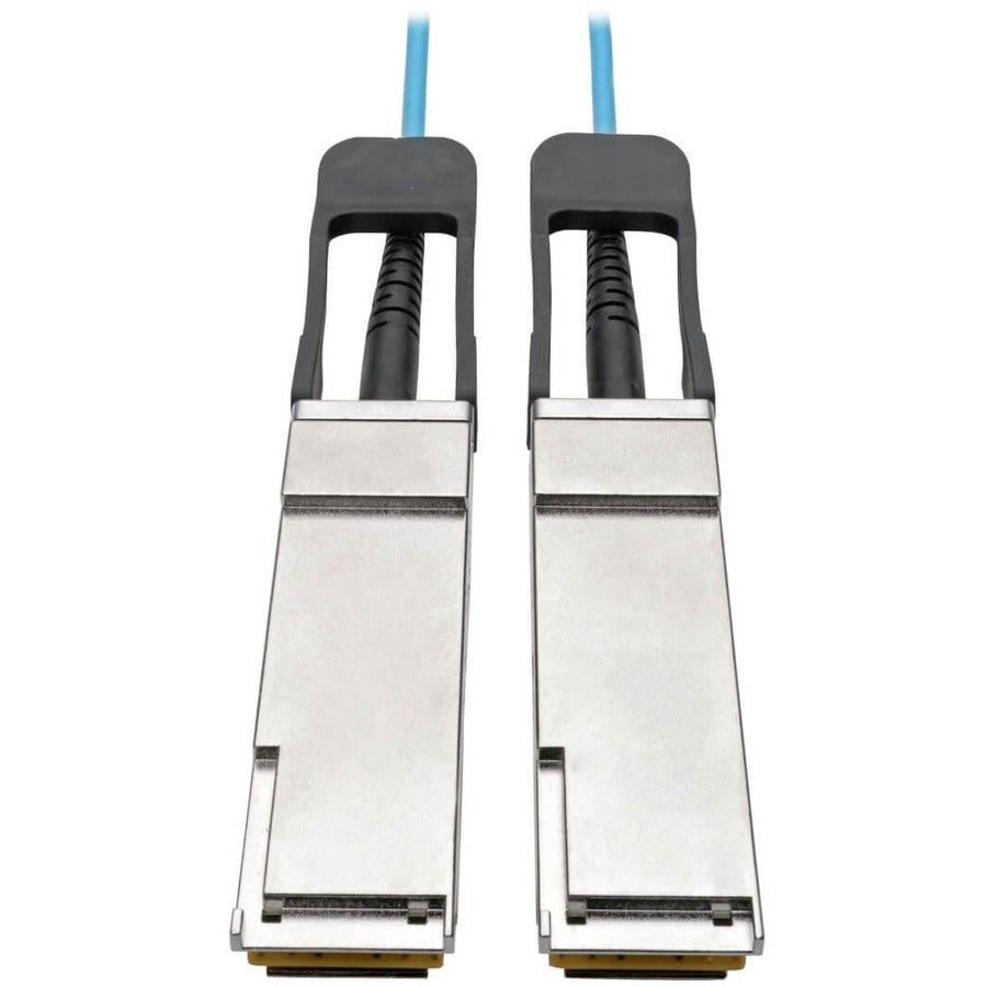 Câble optique actif Tripp Lite by Eaton QSFP+ vers QSFP+ - 40 Go, AOC, M/M, Aqua, 15 m (49,2 pieds) N28F-15M-AQ