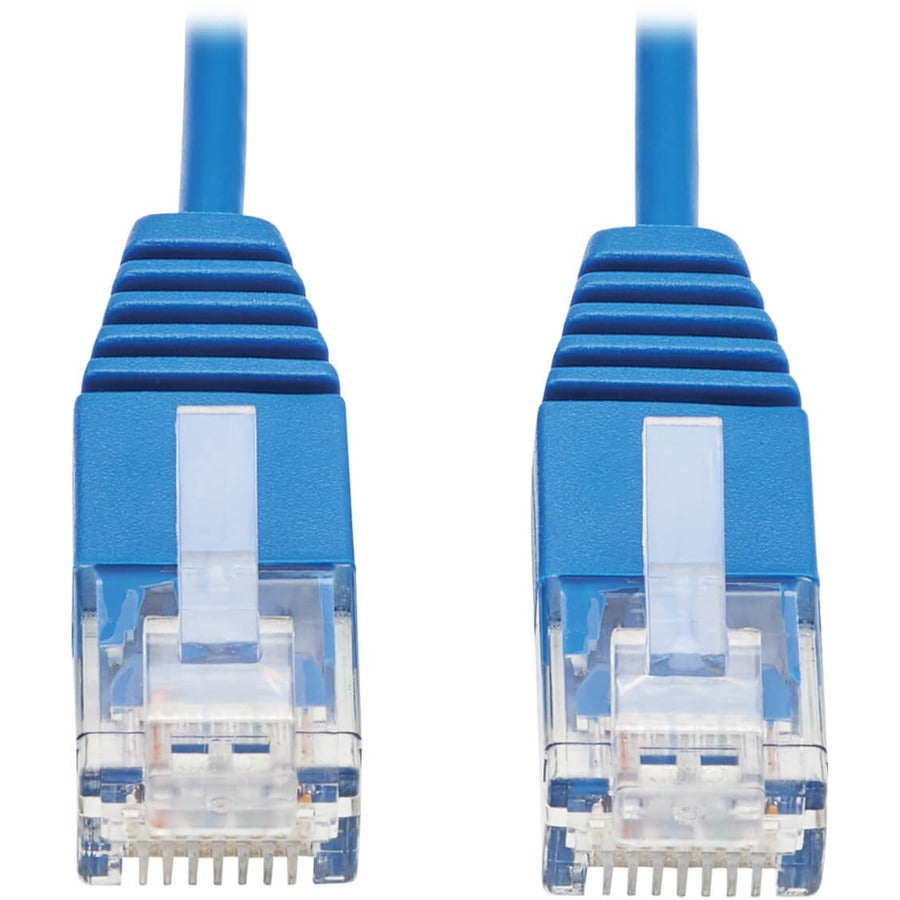 Câble Ethernet UTP moulé ultra fin certifié Tripp Lite by Eaton Cat6a 10G (RJ45 M/M), bleu, 6 po N261-UR6N-BL