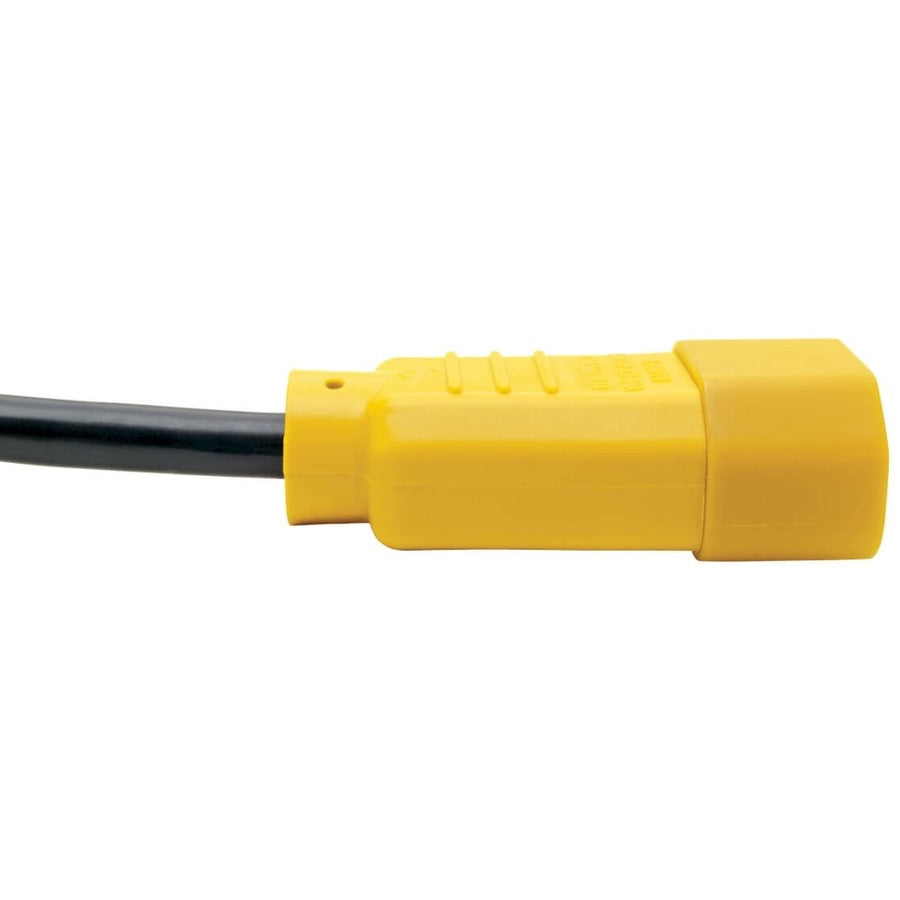 Tripp Lite 4ft Computer Power Cord Extension Cable C14 to C13 Yellow 10A 18AWG 4' P004-004-YW