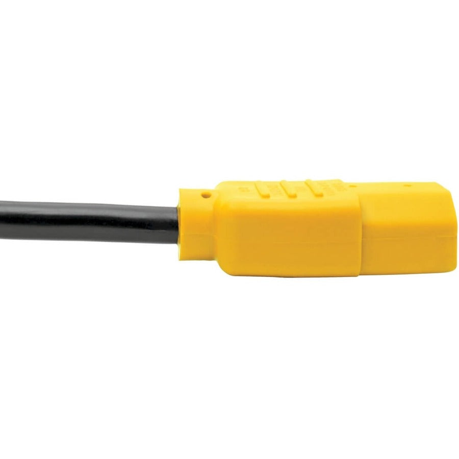 Tripp Lite 4ft Computer Power Cord Extension Cable C14 to C13 Yellow 10A 18AWG 4' P004-004-YW