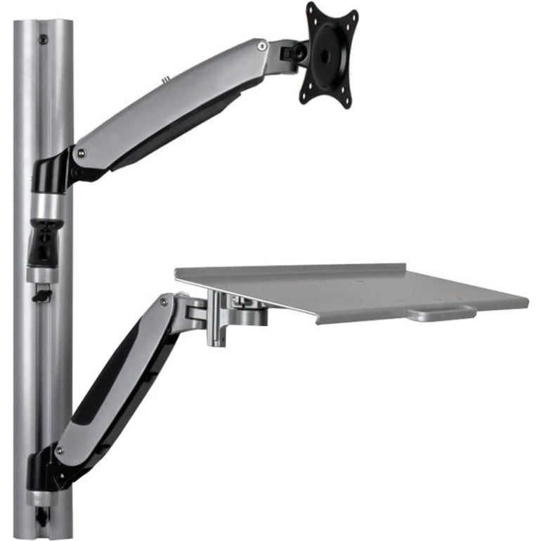 Tripp Lite by Eaton WorkWise WWSS1327RWTC Support mural pour station de travail, client léger, clavier, moniteur, écran plat, TV - Noir, Argent WWSS1327RWTC