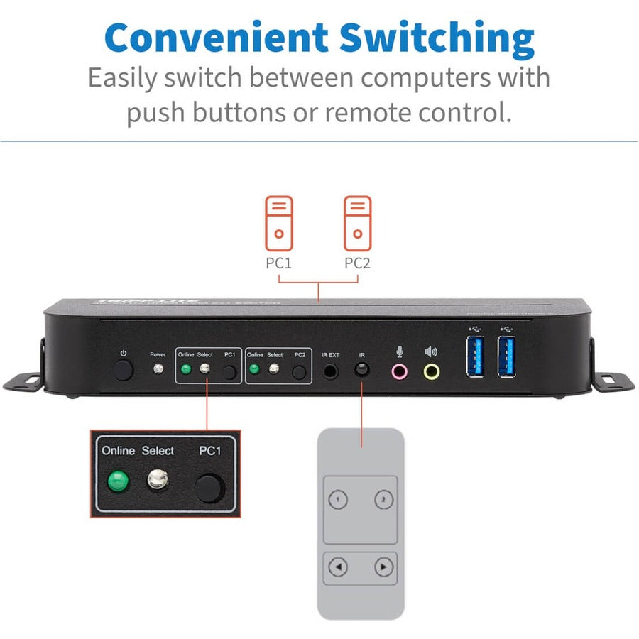 Tripp Lite par Eaton B005-HUA2-K Commutateur KVM HDMI/USB 2 ports B005-HUA2-K