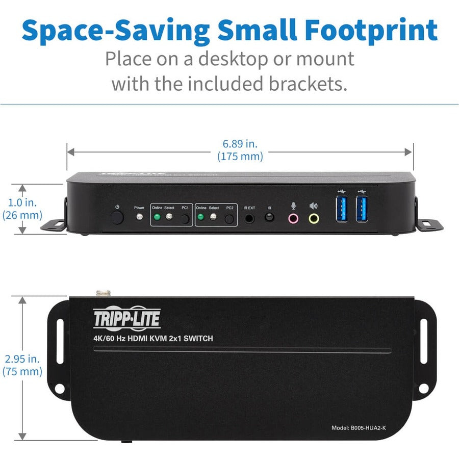 Tripp Lite par Eaton B005-HUA2-K Commutateur KVM HDMI/USB 2 ports B005-HUA2-K