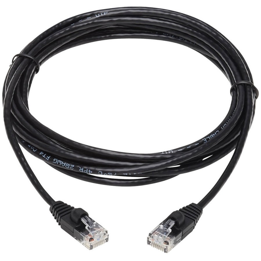 Tripp Lite by Eaton Cat6a 10G Snagless Molded Slim UTP Network Patch Cable (M/M), Black, 10 ft. N261-S10-BK