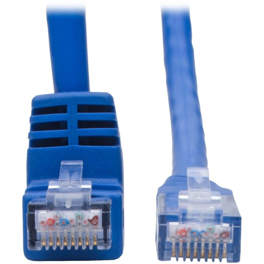 Tripp Lite by Eaton Câble de raccordement UTP Cat6 à angle descendant (RJ45) – 0,3 m, M/M, Gigabit, moulé, bleu N204-001-BL-DN