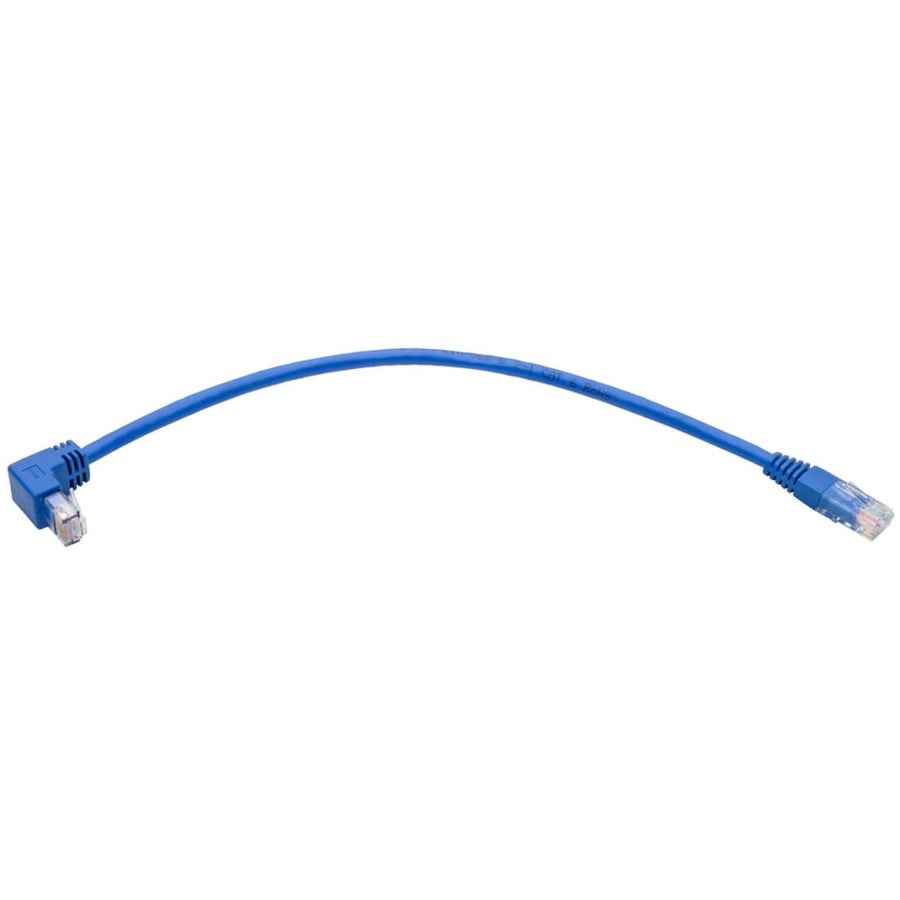 Tripp Lite by Eaton Câble de raccordement UTP Cat6 à angle descendant (RJ45) – 0,3 m, M/M, Gigabit, moulé, bleu N204-001-BL-DN