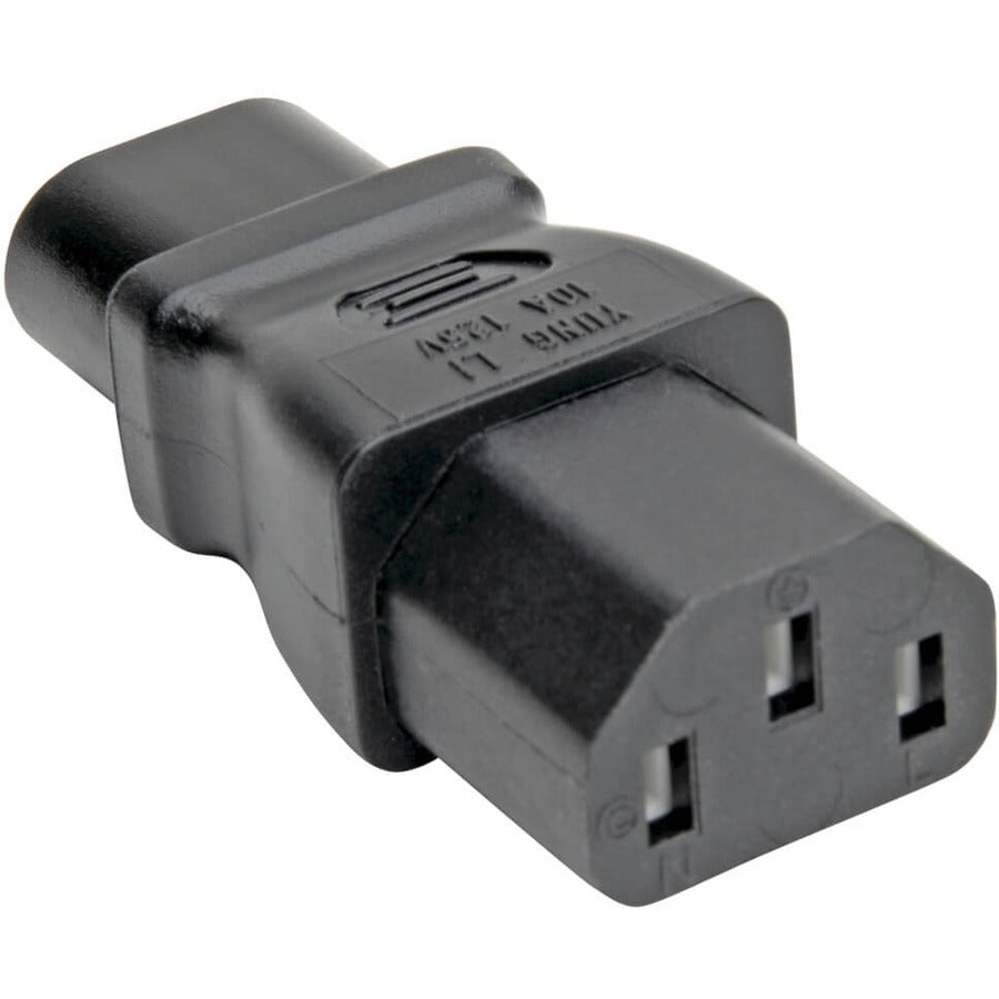 Tripp Lite by Eaton IEC C8 to IEC C13 Power Cord Adapter - 10A, 125V, Black P003-000