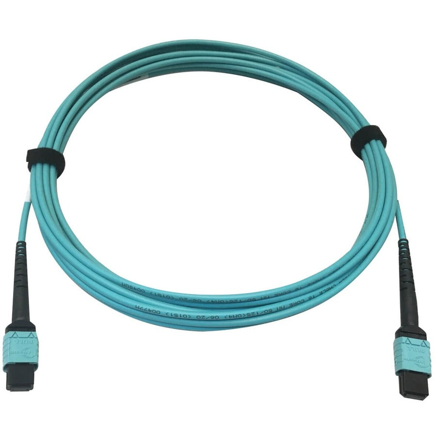 Tripp Lite by Eaton N846D-05M-24AAQ 400G Multimode 50/125 OM4 Fiber Optic Cable, Aqua, 5 m N846D-05M-24AAQ