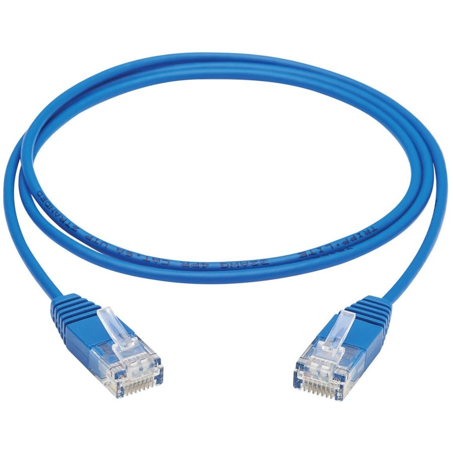 Tripp Lite by Eaton Câble Ethernet UTP moulé ultra fin certifié Cat6a 10G (RJ45 M/M), bleu, 3 pieds N261-UR03-BL