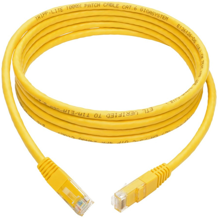 Tripp Lite by Eaton Cat6 Gigabit Molded Patch Cable (RJ45 M/M), Yellow, 7 ft N200-007-YW