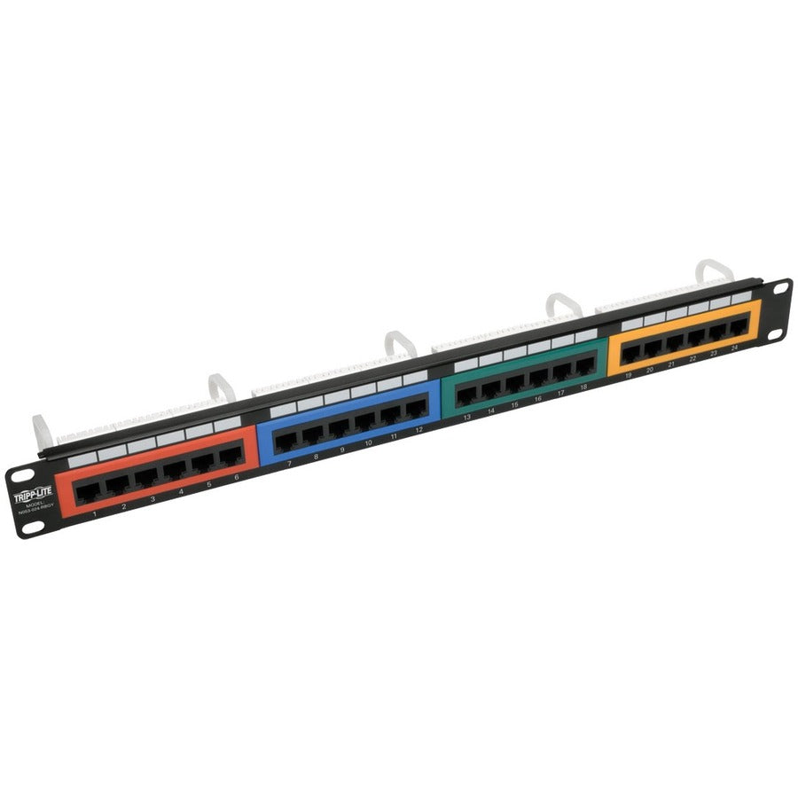 Tripp Lite by Eaton N053-024-RBGY 24-Port 1U Rack-Mount 110-Type Color-Coded Patch Panel N053-024-RBGY