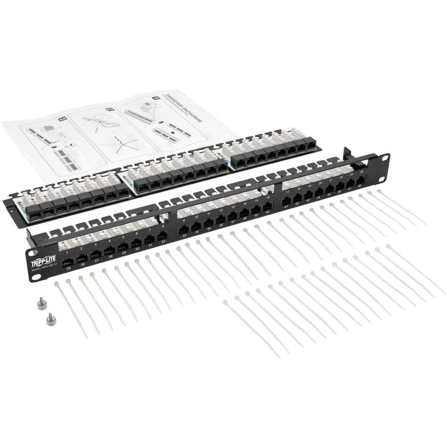 Tripp Lite by Eaton N052-048-1U 48-Port 1U Rack-Mount High-Density 110-Type Patch Panel N052-048-1U