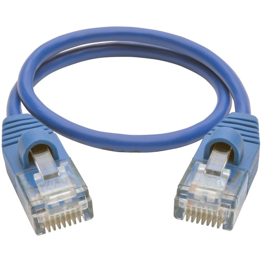 Tripp Lite by Eaton Cat5e 350 MHz Snagless Molded Slim UTP Patch Cable (RJ45 M/M), Blue, 1ft N001-S01-BL