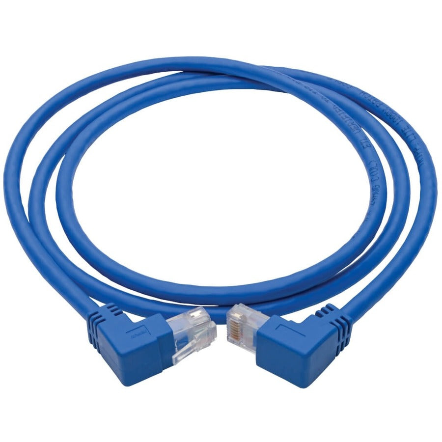 Tripp Lite by Eaton N204-004-BL-UD Câble de brassage UTP Cat6, mâle à angle haut/mâle à angle bas - 4 pieds, bleu N204-004-BL-UD