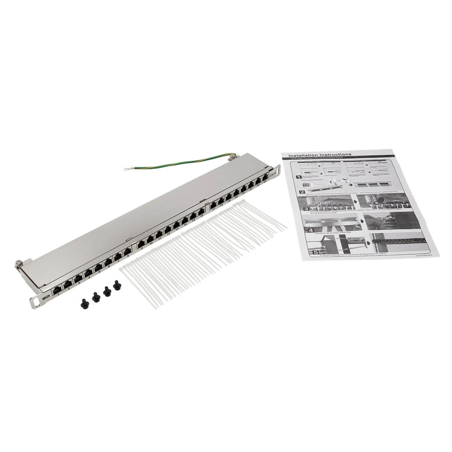 Tripp Lite by Eaton N252-024-HU-SHK Cat6 24-Port Patch Panel, 0.5U N252-024-HU-SHK