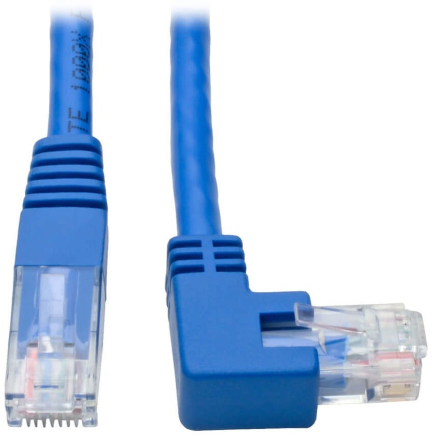 Tripp Lite by Eaton Right-Angle Cat6 UTP Patch Cable (RJ45) - 1 ft., M/M, Gigabit, Molded, Blue N204-001-BL-RA